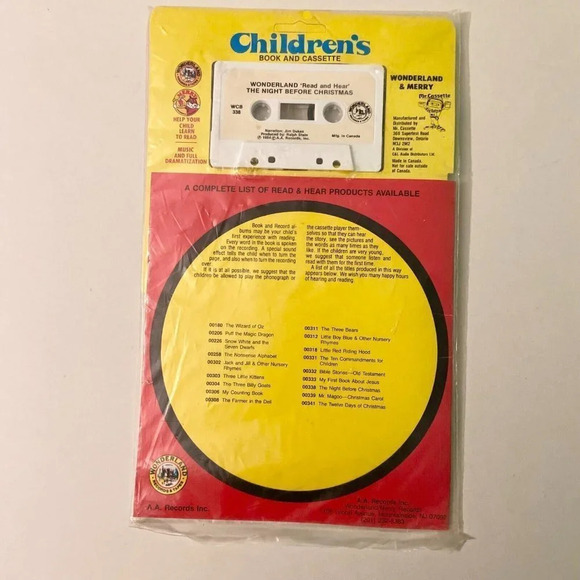 Vintage 1984 The  Night Before Christmas Read Along Book Cassette Tape - Picture 6 of 11